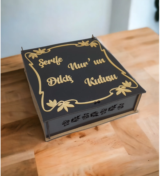 Pleksi Desenli Ahşap Kutu T381