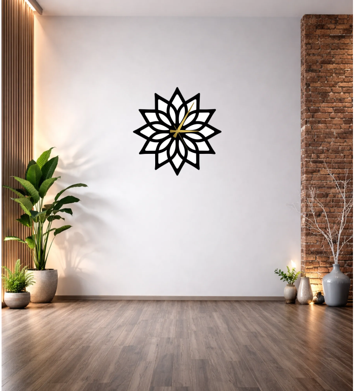 Lotus Çiçeği Duvar Saati T27